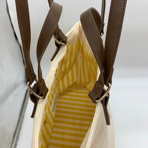 Isaac Mizrahi Live Womens Handbag Bridgehampton Tote Bag Cream Color - Picture 12 of 13